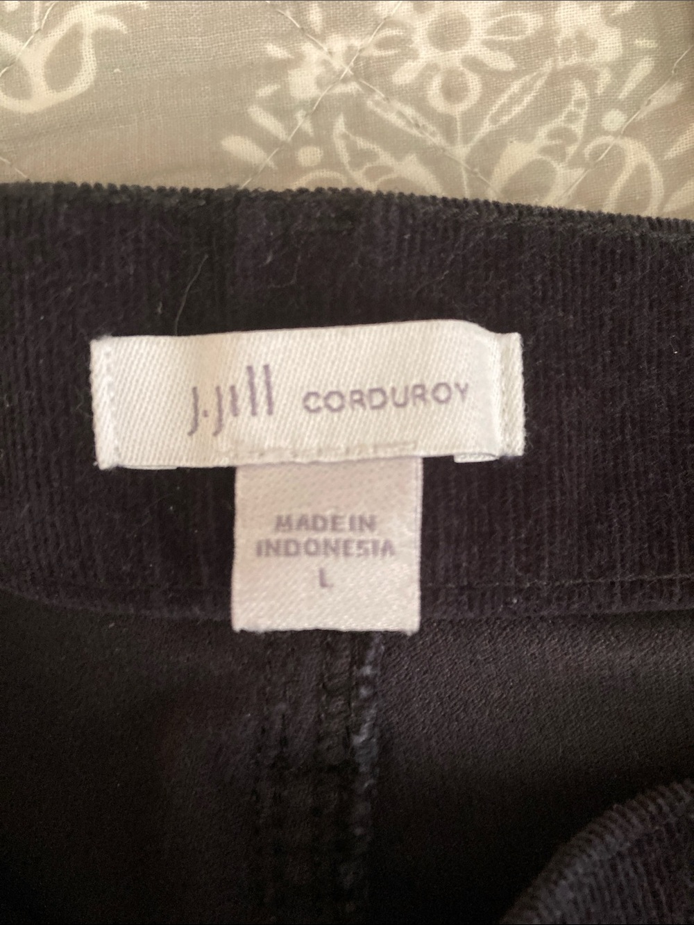 EUC J Jill black pull on corduroy pants size L - Picture 2 of 6